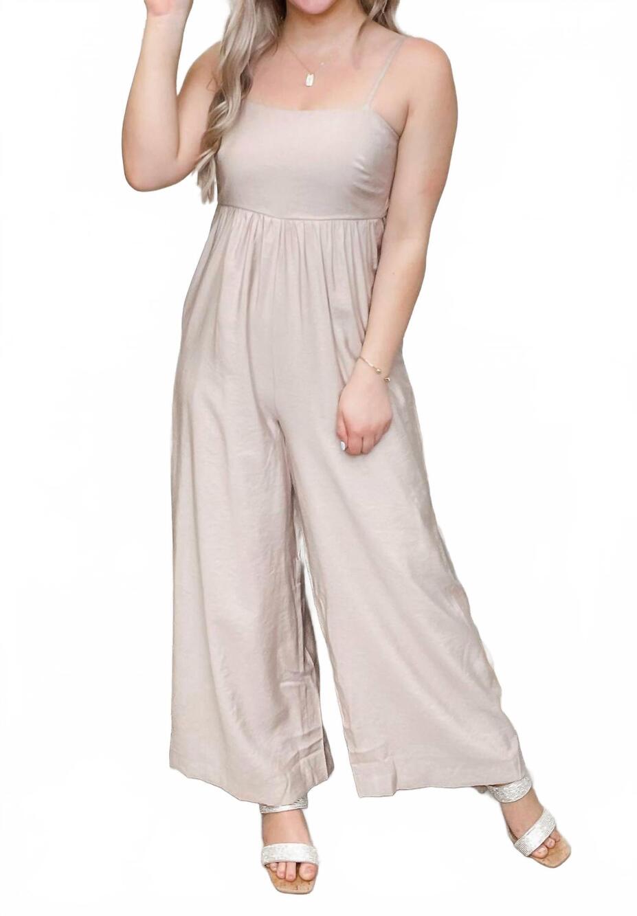 NEW KORI opened my eyes jumpsuit in taupe